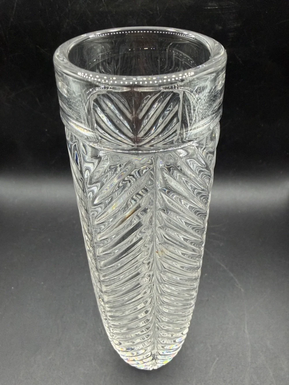 Ralph Lauren Herringbone Crystal Bud Vase Vessel Home Decor Collectible